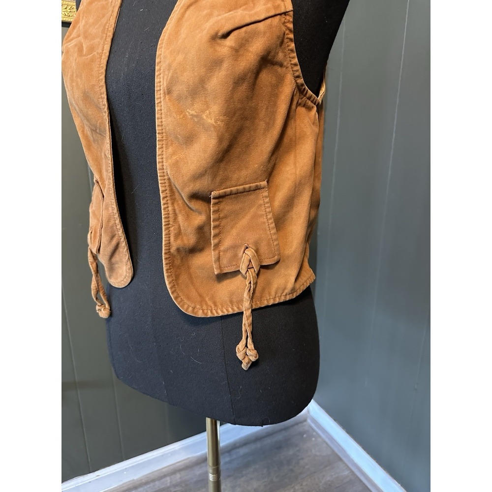 Vintage Brown Suede ? Cowboy Western Vest XS/S - Picture 2 of 9